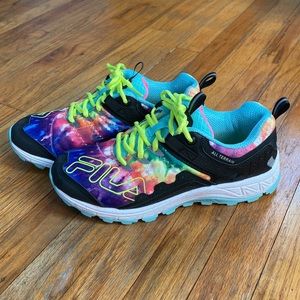 New Fila Running Shoes in box, black/multicolor, size 8